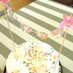 Vintage Inspired Pink And Blue Cake Bunting/cake..