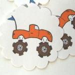 Orange Monster Truck Embellishments/tags/favors -..