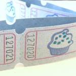 Blue Cupcake Raffle Tickets - Set Of 12