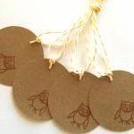 Wide-eyed Owl - Set Of 4 Tags