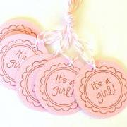 It's A Girl Tags - Set of 5