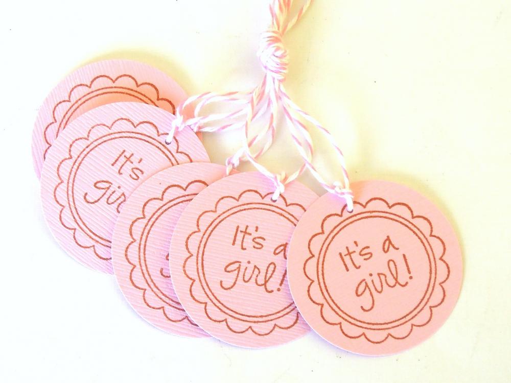 It's A Girl Tags - Set Of 5