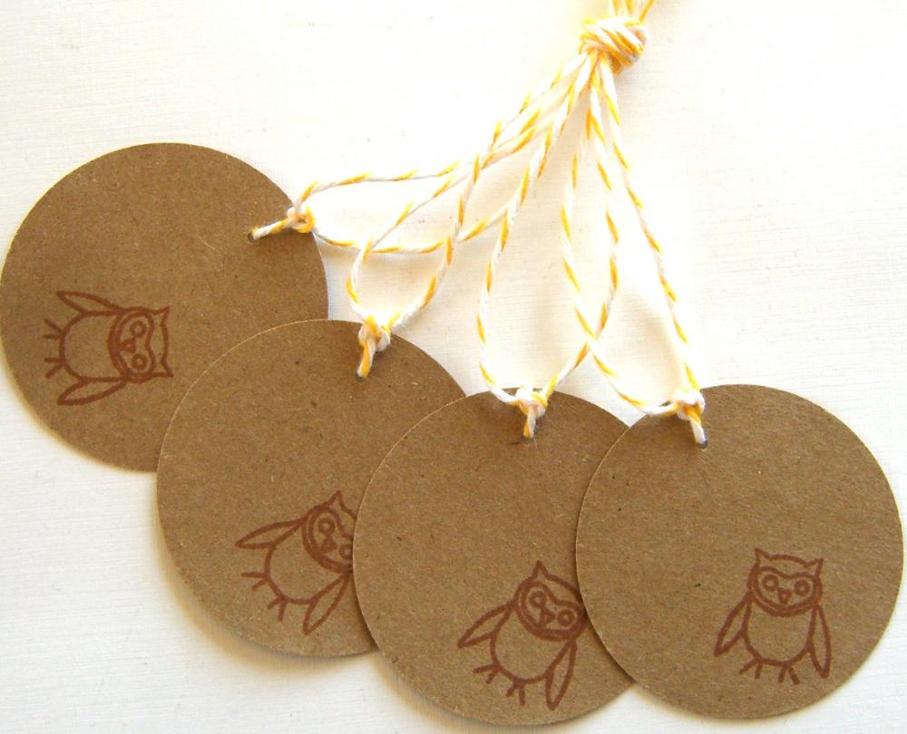 Wide-eyed Owl - Set Of 4 Tags